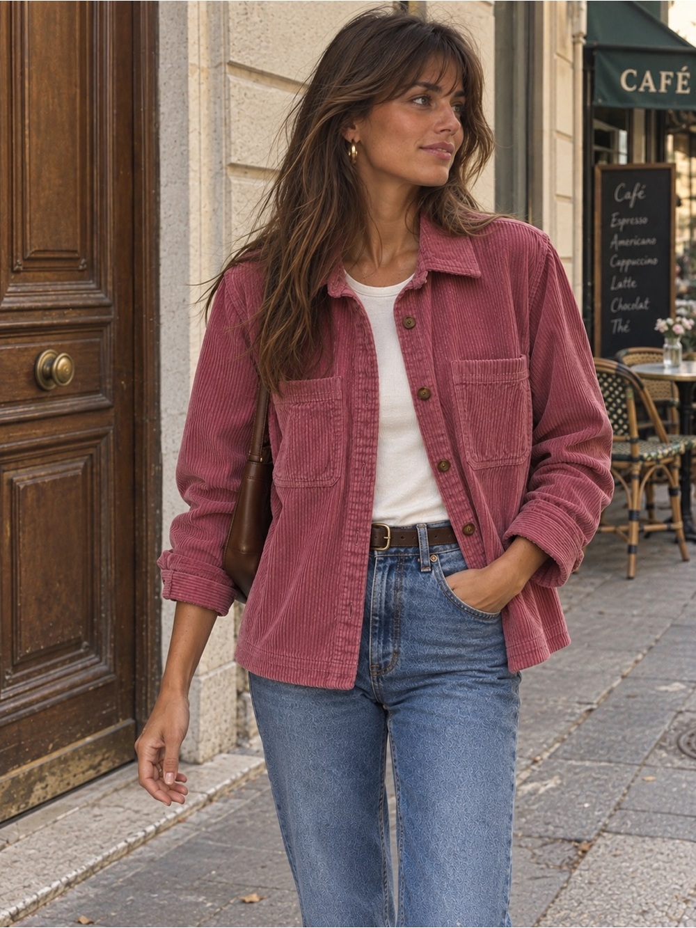 L.L.Bean Corduroy Jacket Shacket Dusty Rose Pink Preppy Classic Relaxed Vintage